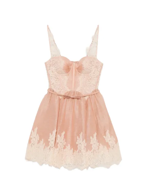 ZIMMERMANN lace-trim panelled mini dress