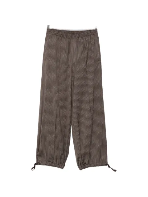 Alysi pinstripe-print drawstring-hem trousers