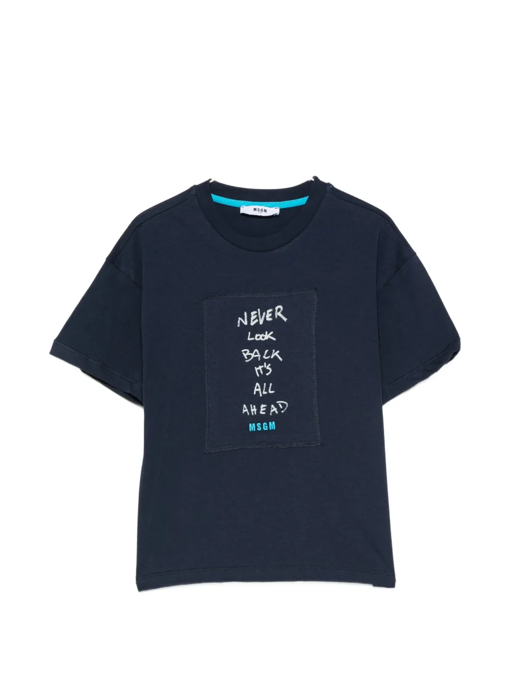 MSGM Kids slogan-print T-shirt - Blu