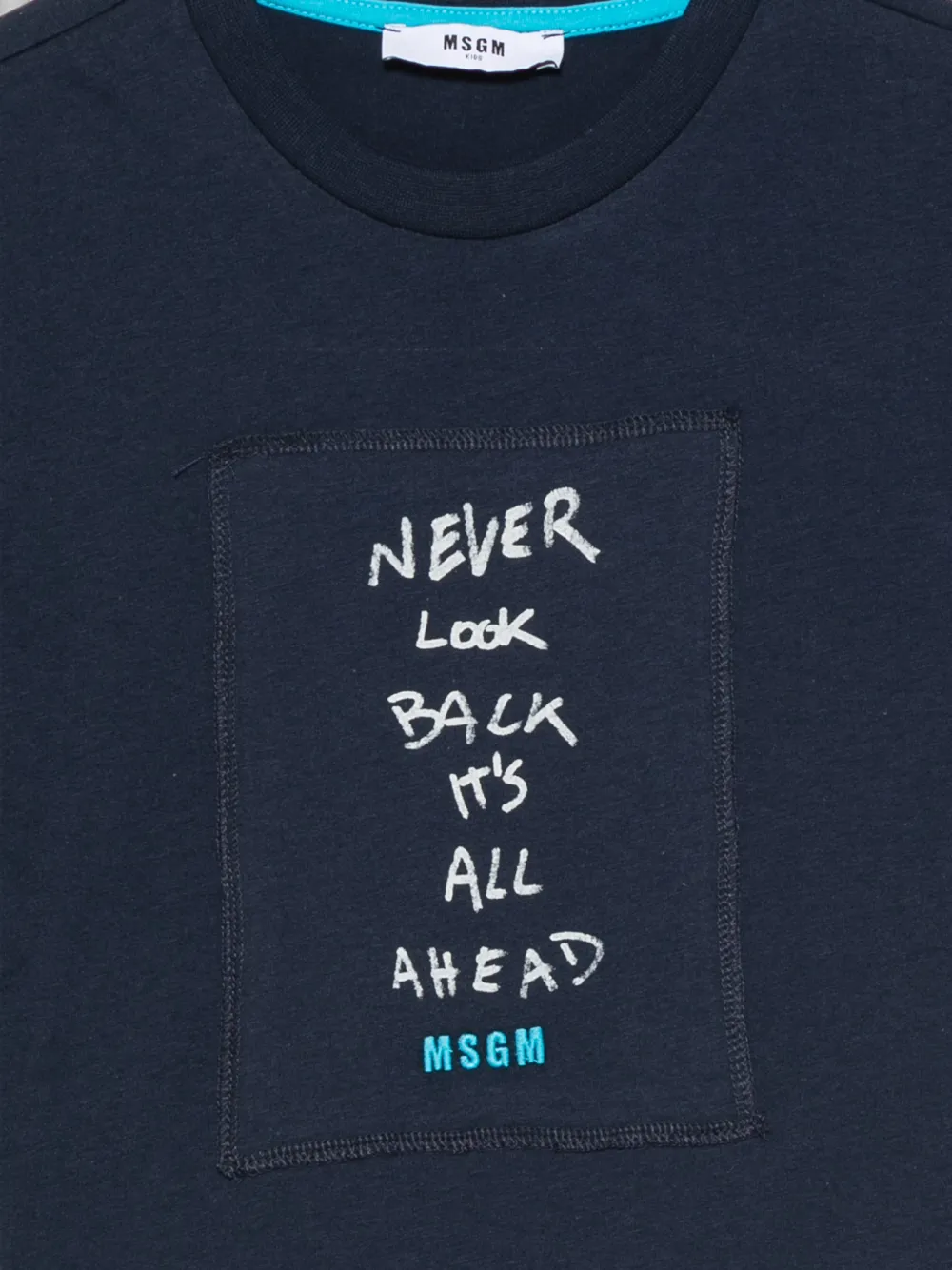 MSGM Kids T-shirt met tekst Blauw