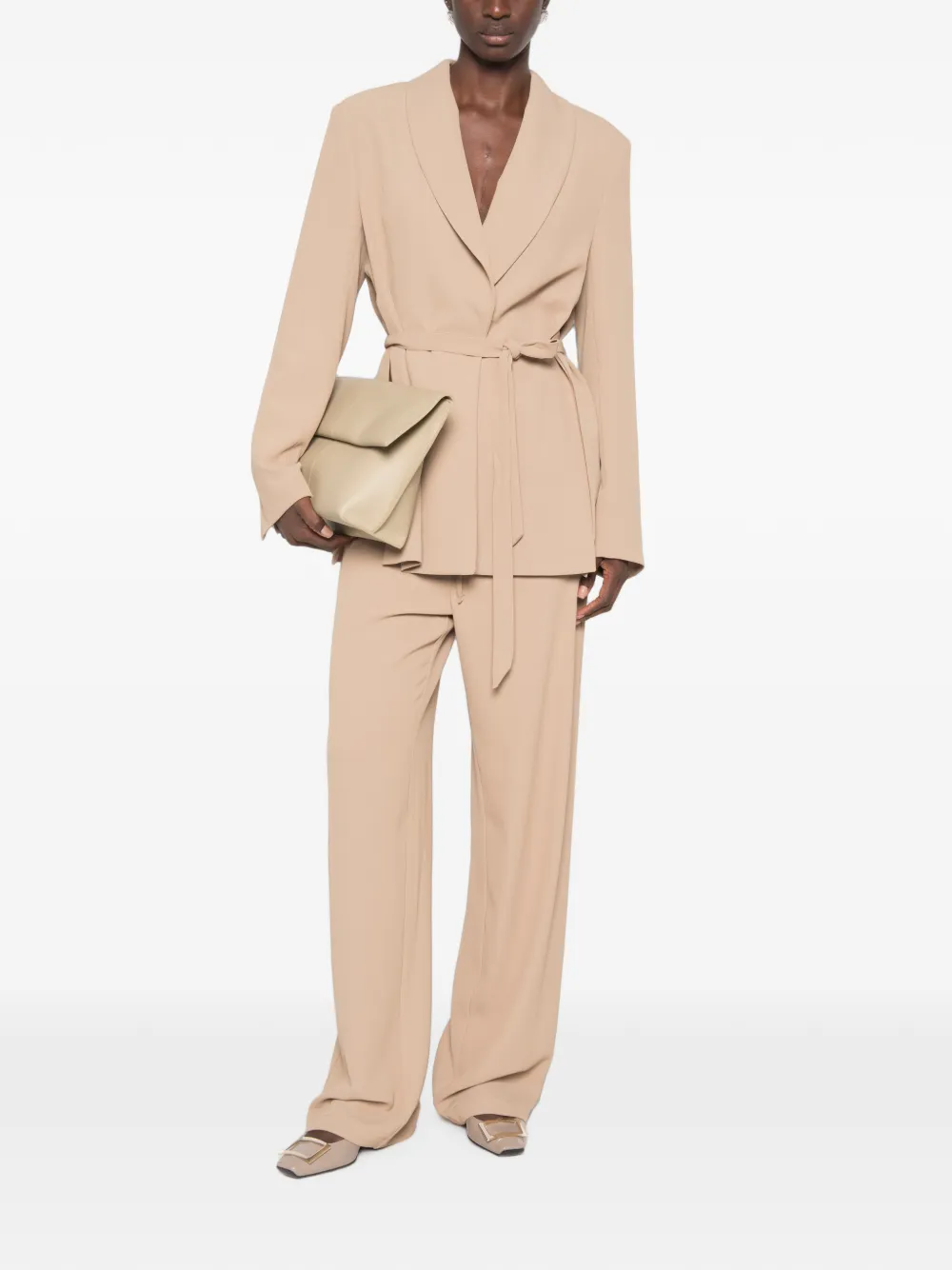 IMPERIAL Broek met wijde pijpen Beige