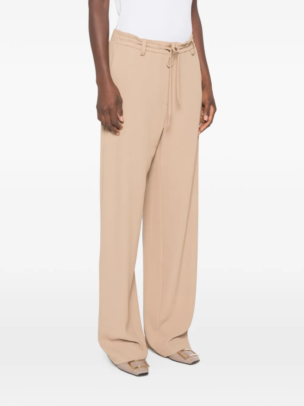 IMPERIAL Broek met wijde pijpen Beige