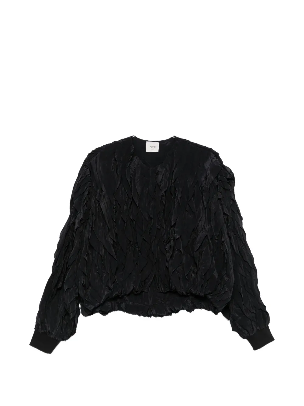Alysi ruffled round-neck bomber jacket - Schwarz