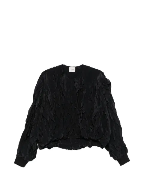 Alysi ruffled round-neck bomber jacket