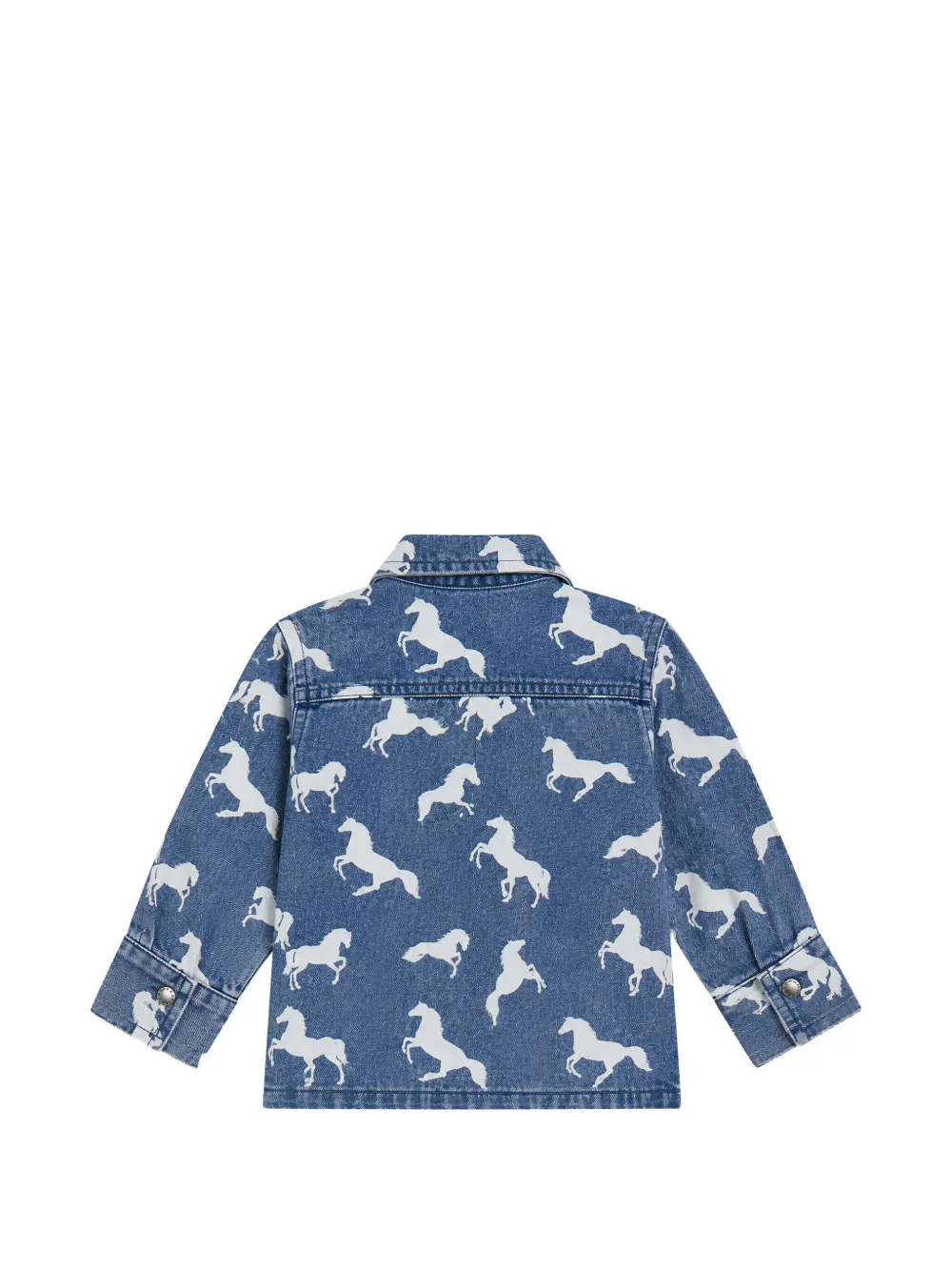 Stella McCartney Kids Spijkershirt met paardenprint Blauw