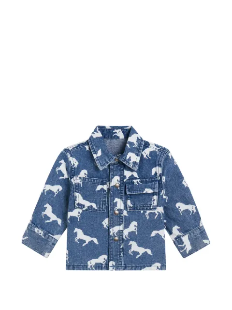 Stella McCartney Kids horse-print denim shirt