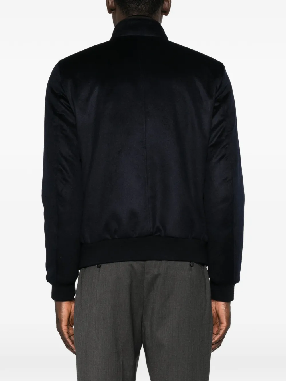 Moorer Bomberjack met knoopsluiting Blauw