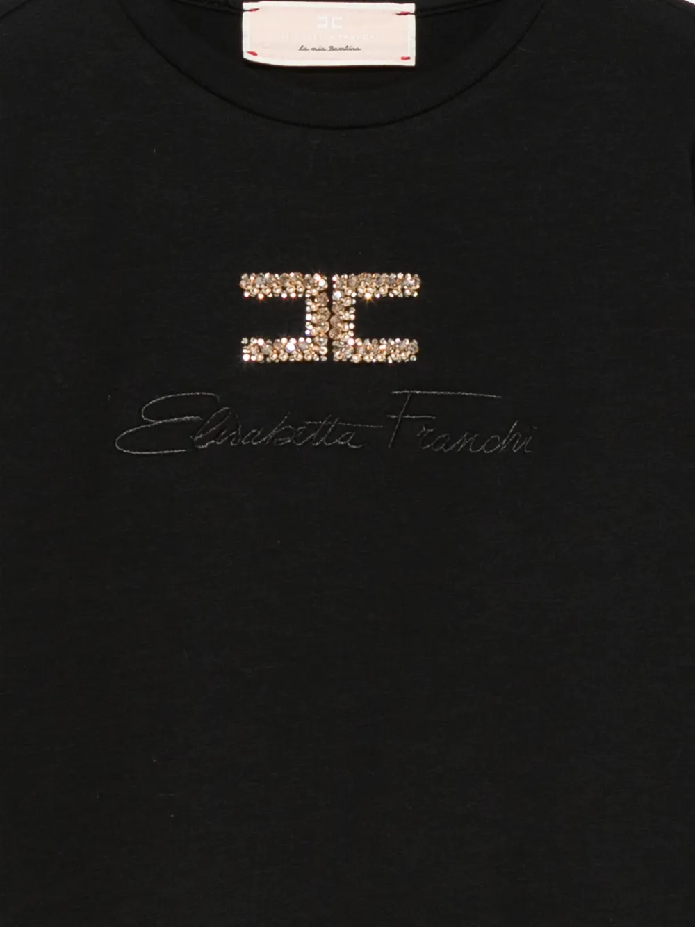 Elisabetta Franchi La Mia Bambina T-shirt met geborduurd logo Zwart