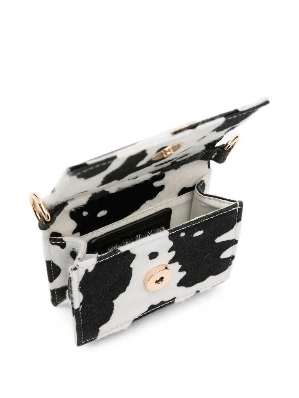 MSGM Kids Tas met koeienprint en logoplakkaat Zwart