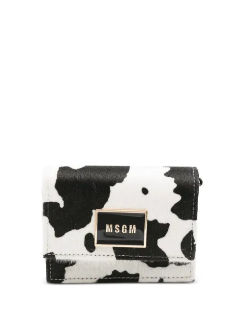 MSGM Kids cow-print logo-plaque bag