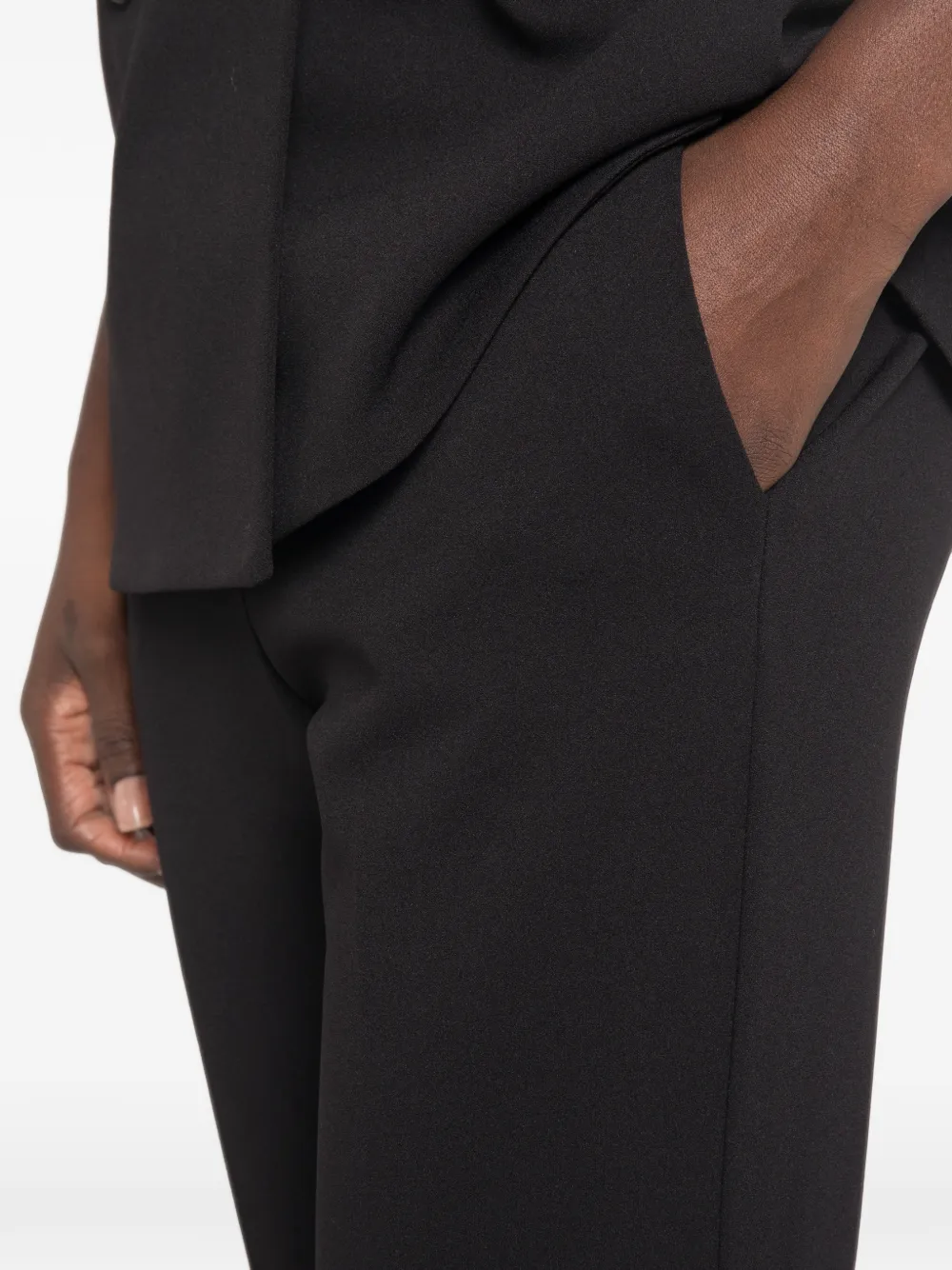 IMPERIAL Skinny broek met satijnen afwerking Zwart