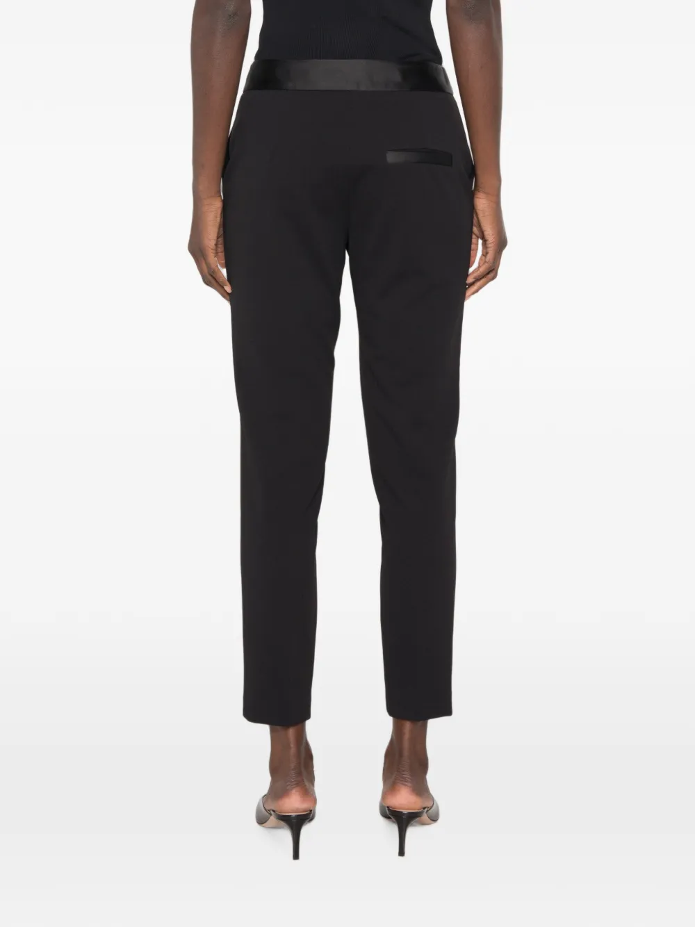 IMPERIAL Skinny broek met satijnen afwerking Zwart