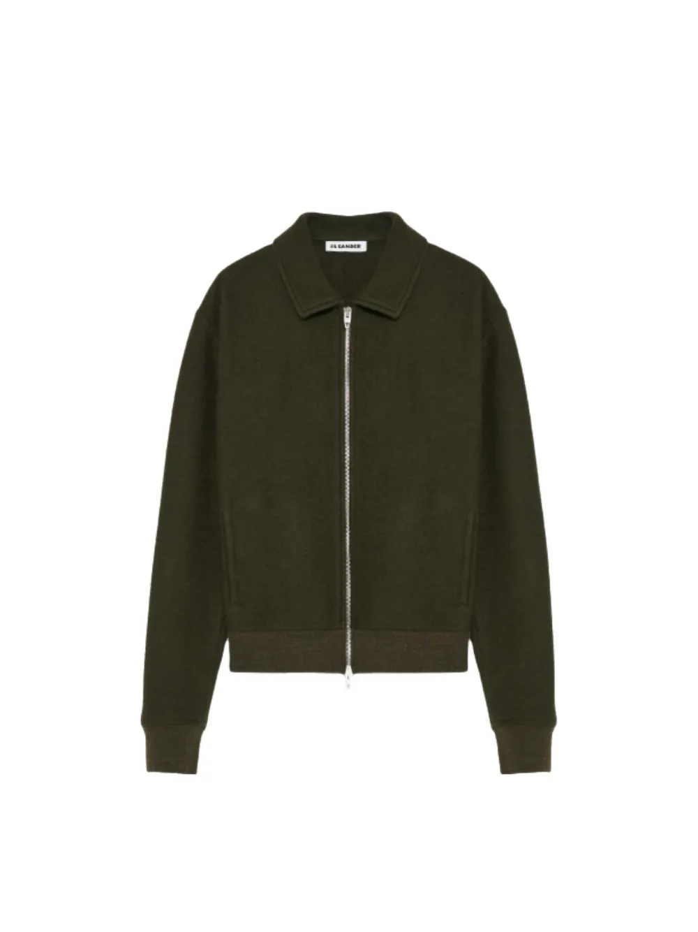Jil Sander Jack met rits en kraag Groen