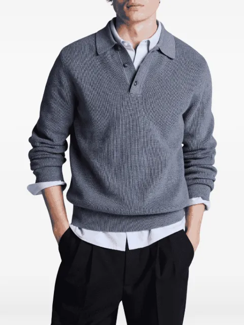 Vince Heirloom Shaker ribbed-knit polo
