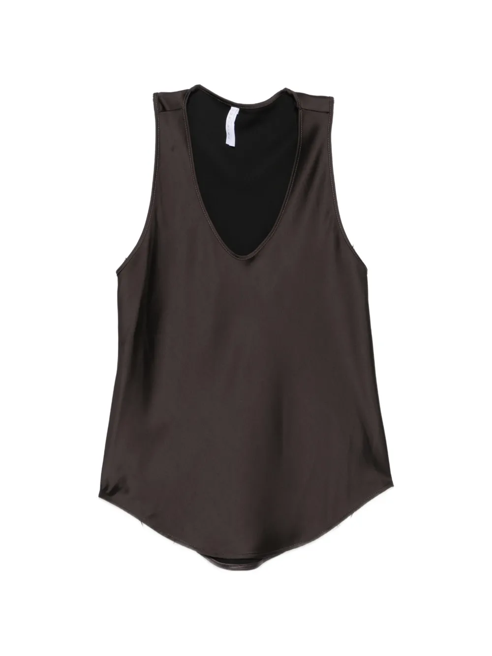IMPERIAL satin-finish scoop-neck tank top - Marrone