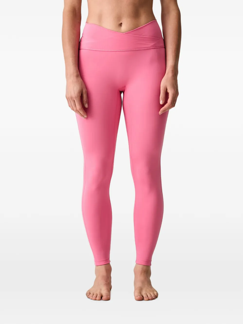 adidas logo-print crossover-waist leggings Roze