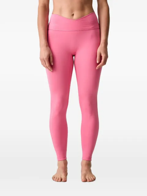adidas logo-print crossover-waist leggings