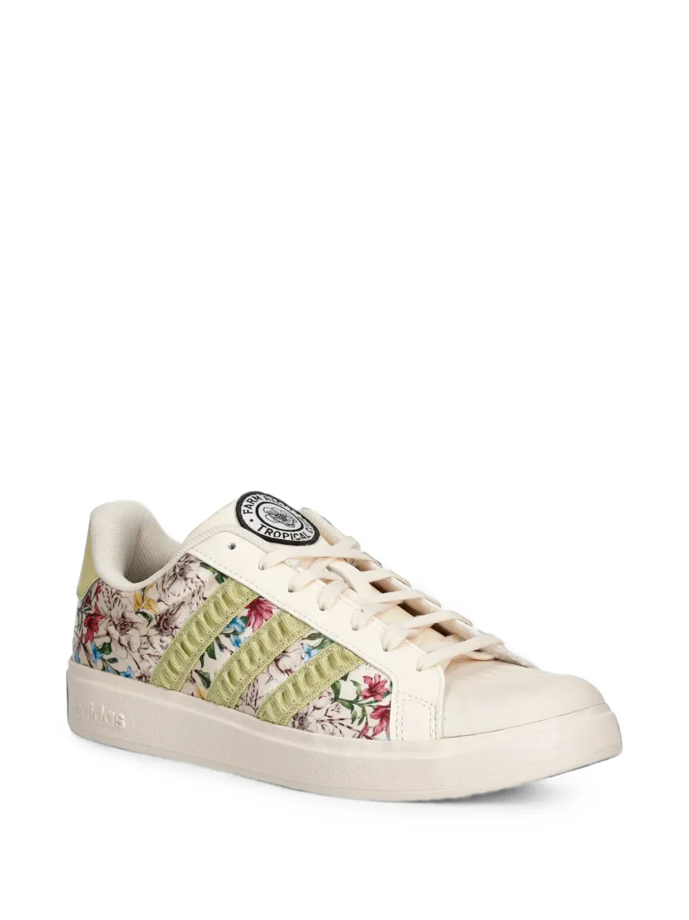adidas x FARM Rio Streettalk floral-print crochet-trim sneakers Beige