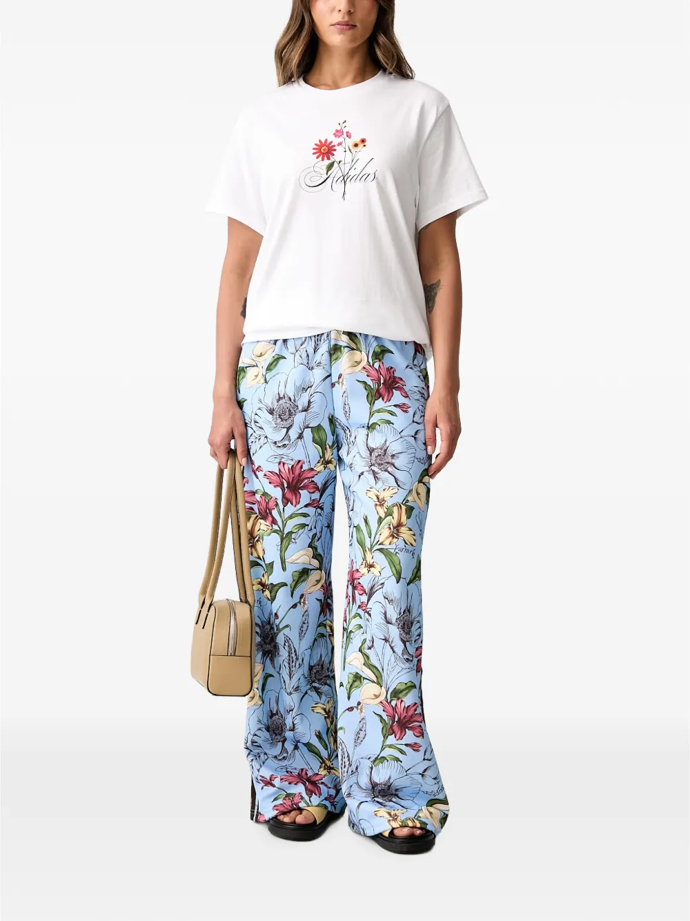 adidas x Farm Rio House of Tiro floral-print side-stripe track pants Blauw