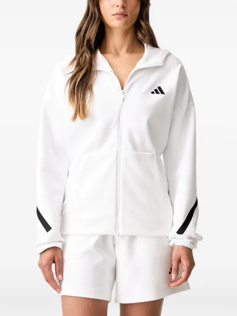 adidas logo-print zip-up hoodie