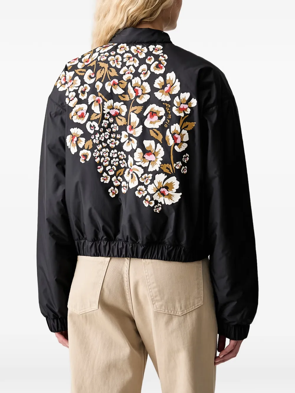 adidas x Farm Rio floral-print bomber jacket Zwart