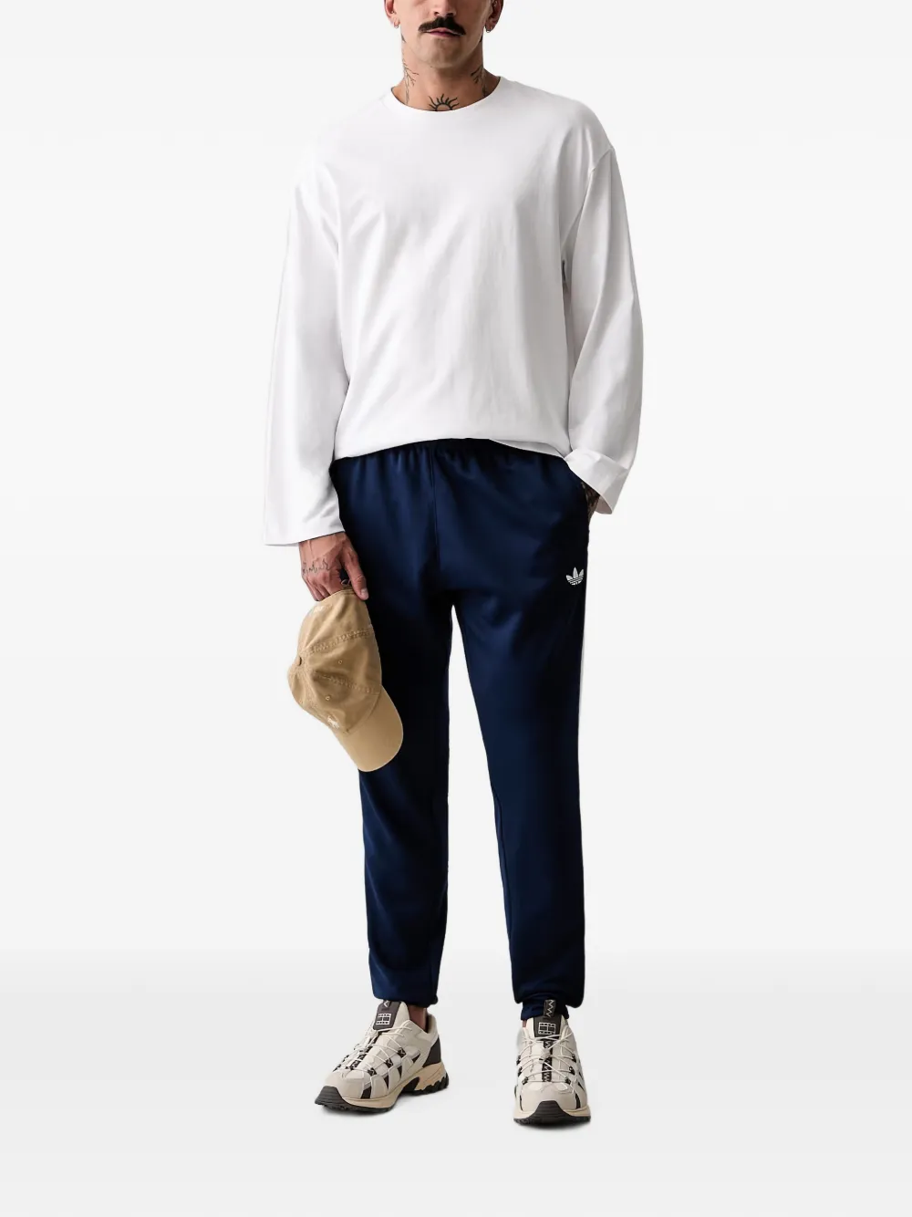 adidas logo-embroidered side-stripe track pants Blauw