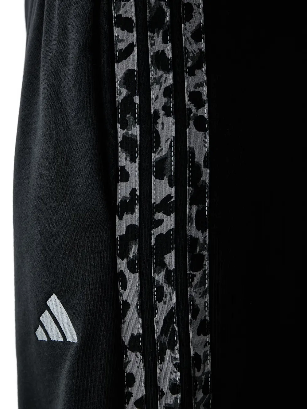 adidas leopard-print-stripe track pants Zwart