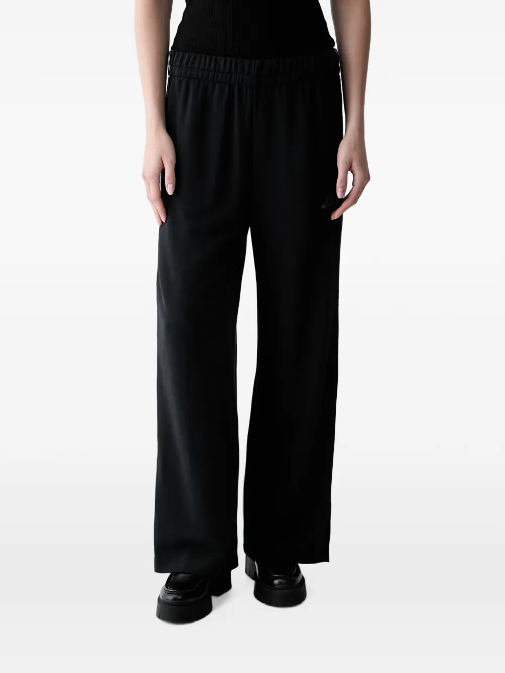 adidas leopard-print-stripe track pants - Nero
