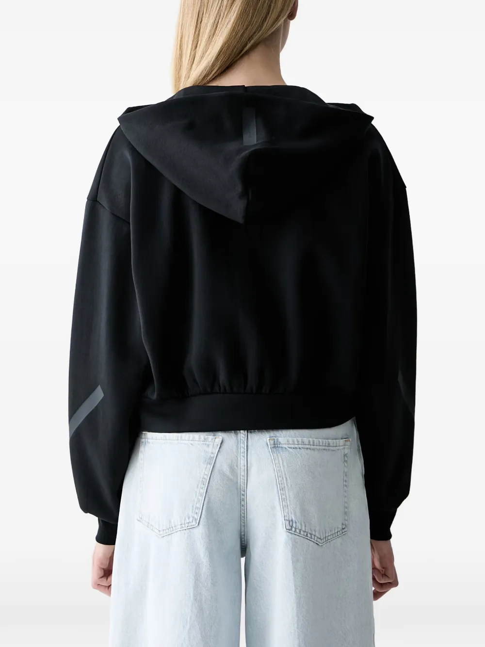 adidas logo-print zip-up hoodie Zwart