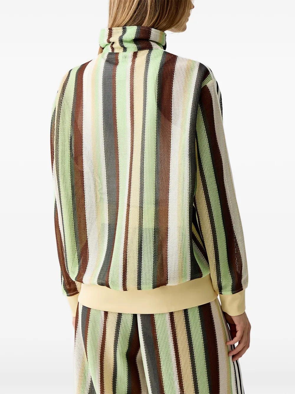 adidas Summer Glow Firebird striped zip-up sweatshirt Geel