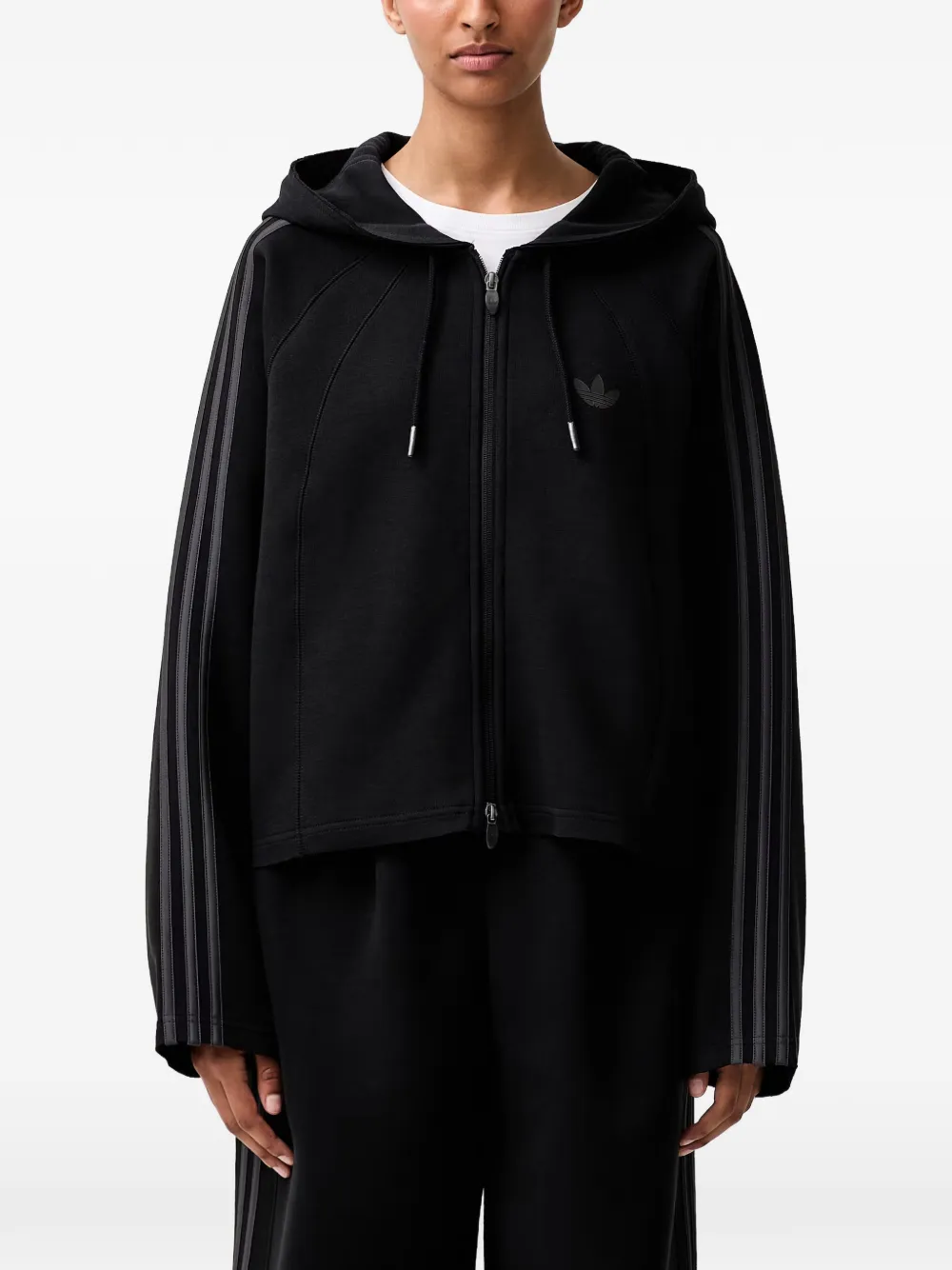 adidas SST 2.0 logo-print zip-up hoodie - Nero