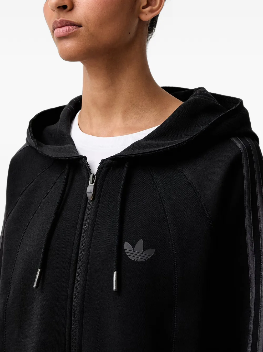 adidas SST 2.0 logo-print zip-up hoodie Zwart