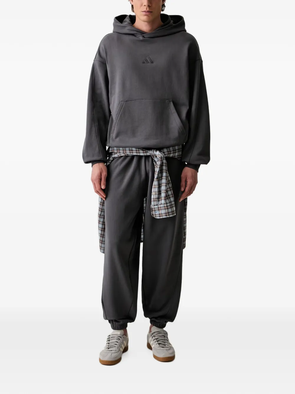 adidas logo-embroidered elasticated track pants Grijs