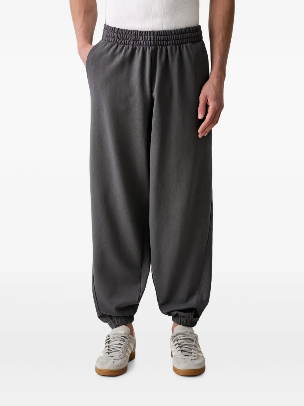 adidas logo-embroidered elasticated track pants Grijs