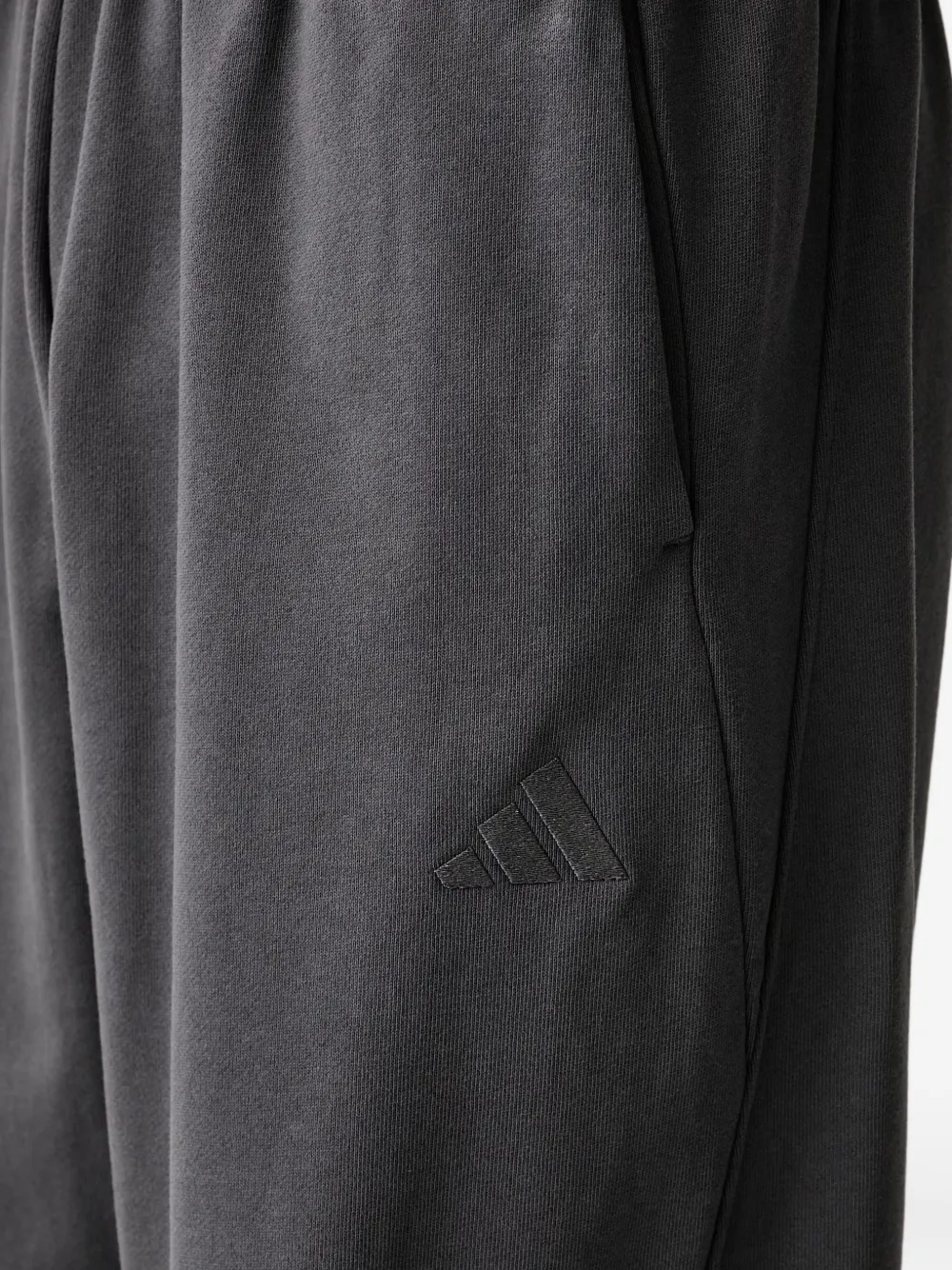 adidas logo-embroidered elasticated track pants Grijs
