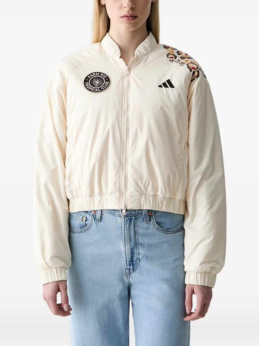 adidas x Farm Rio floral-print jacket Beige