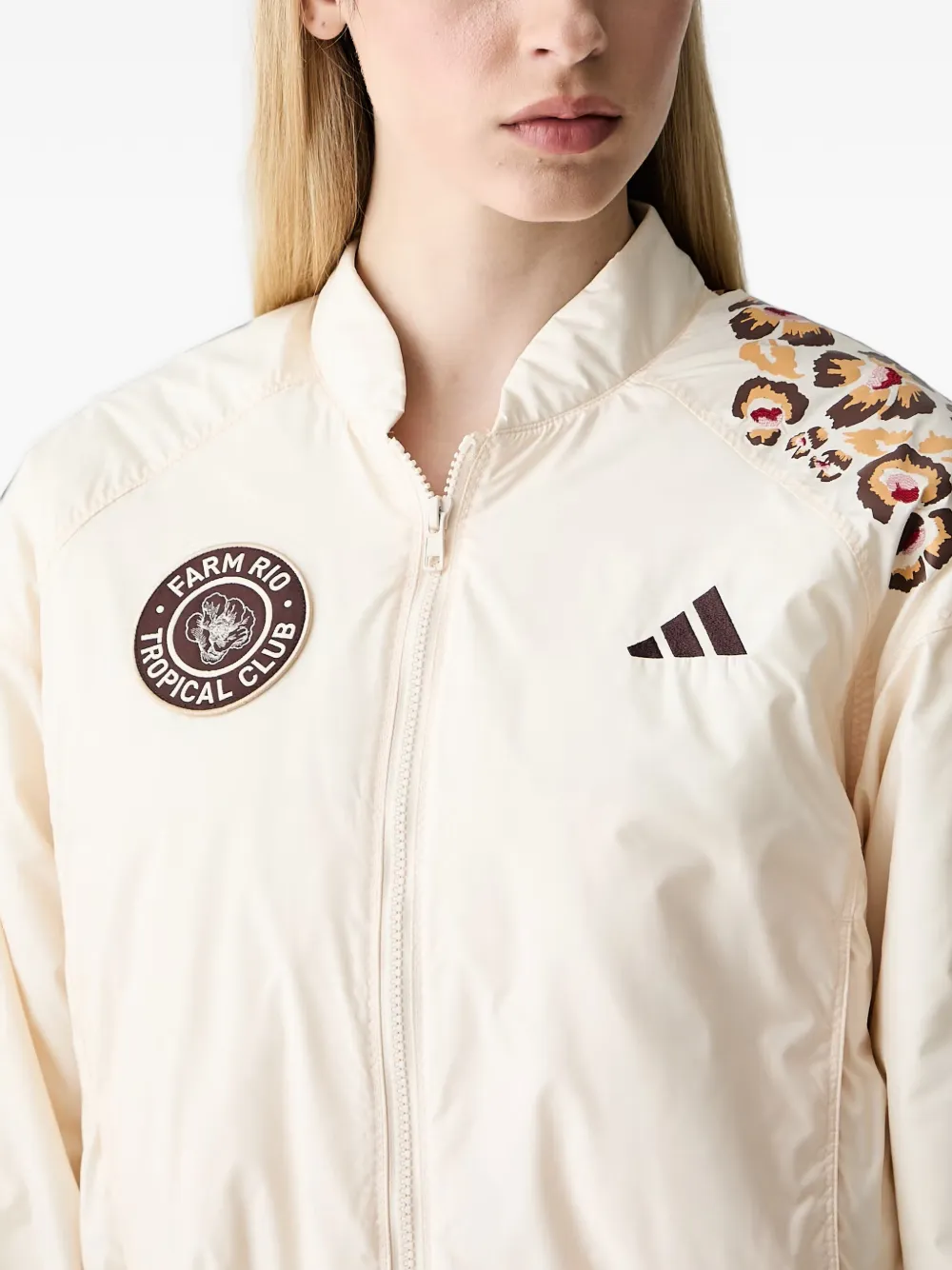 adidas x Farm Rio floral-print jacket Beige