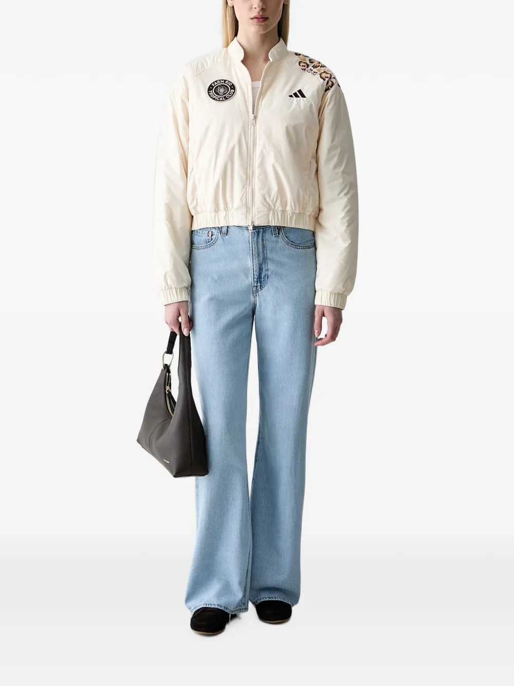 adidas x Farm Rio floral-print jacket Beige
