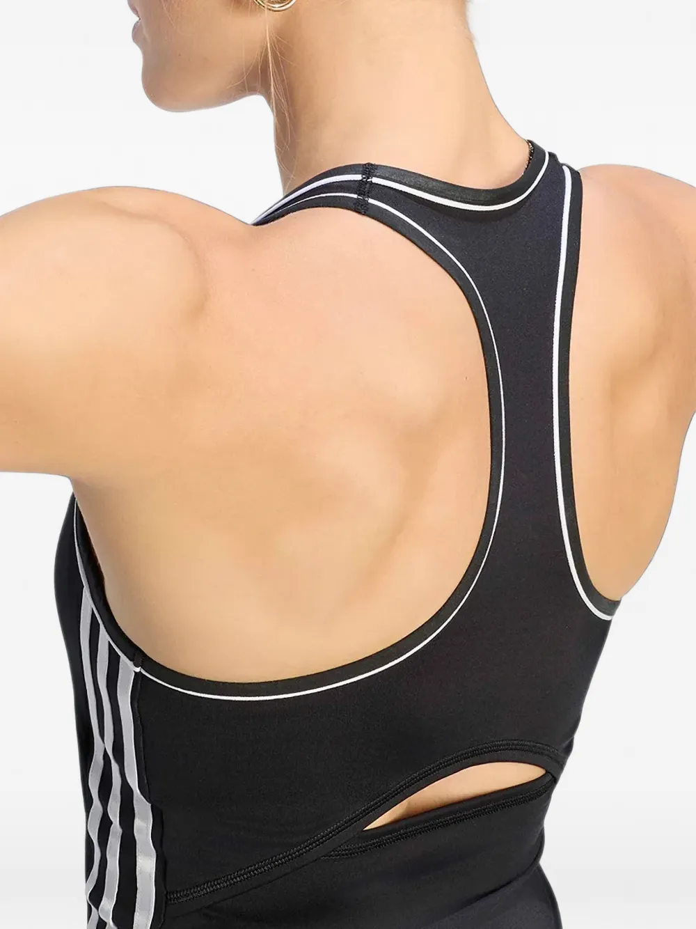 adidas cut-out side-stripe jumpsuit Zwart