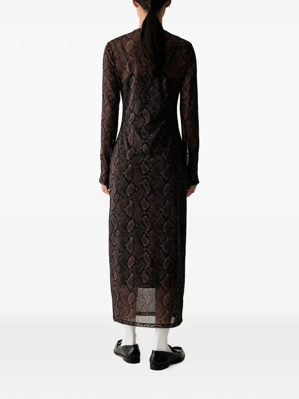 adidas snake-print long-sleeve maxi dress Bruin