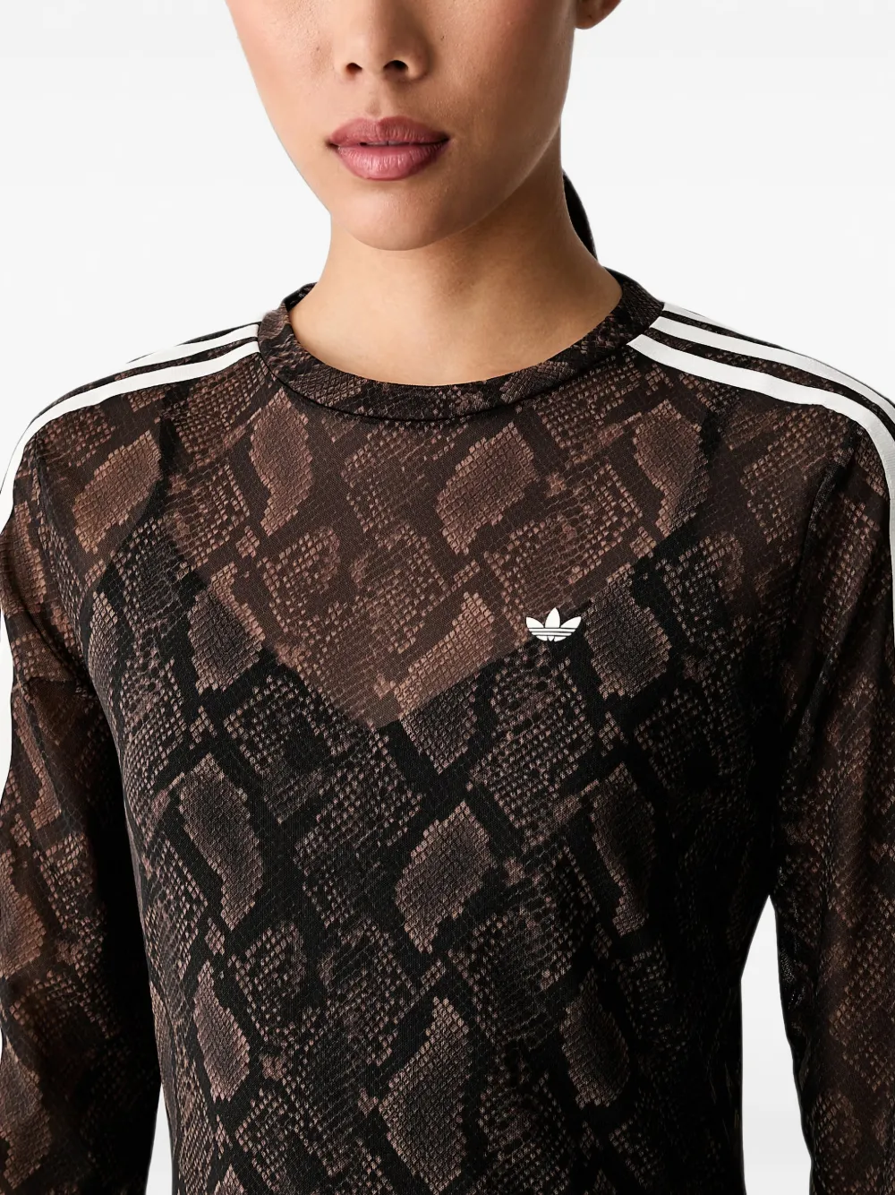 adidas snake-print long-sleeve maxi dress Bruin