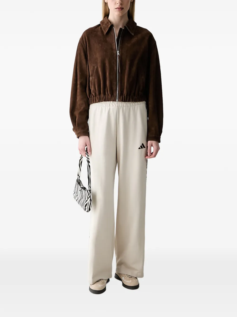 adidas animal-print track pants Beige