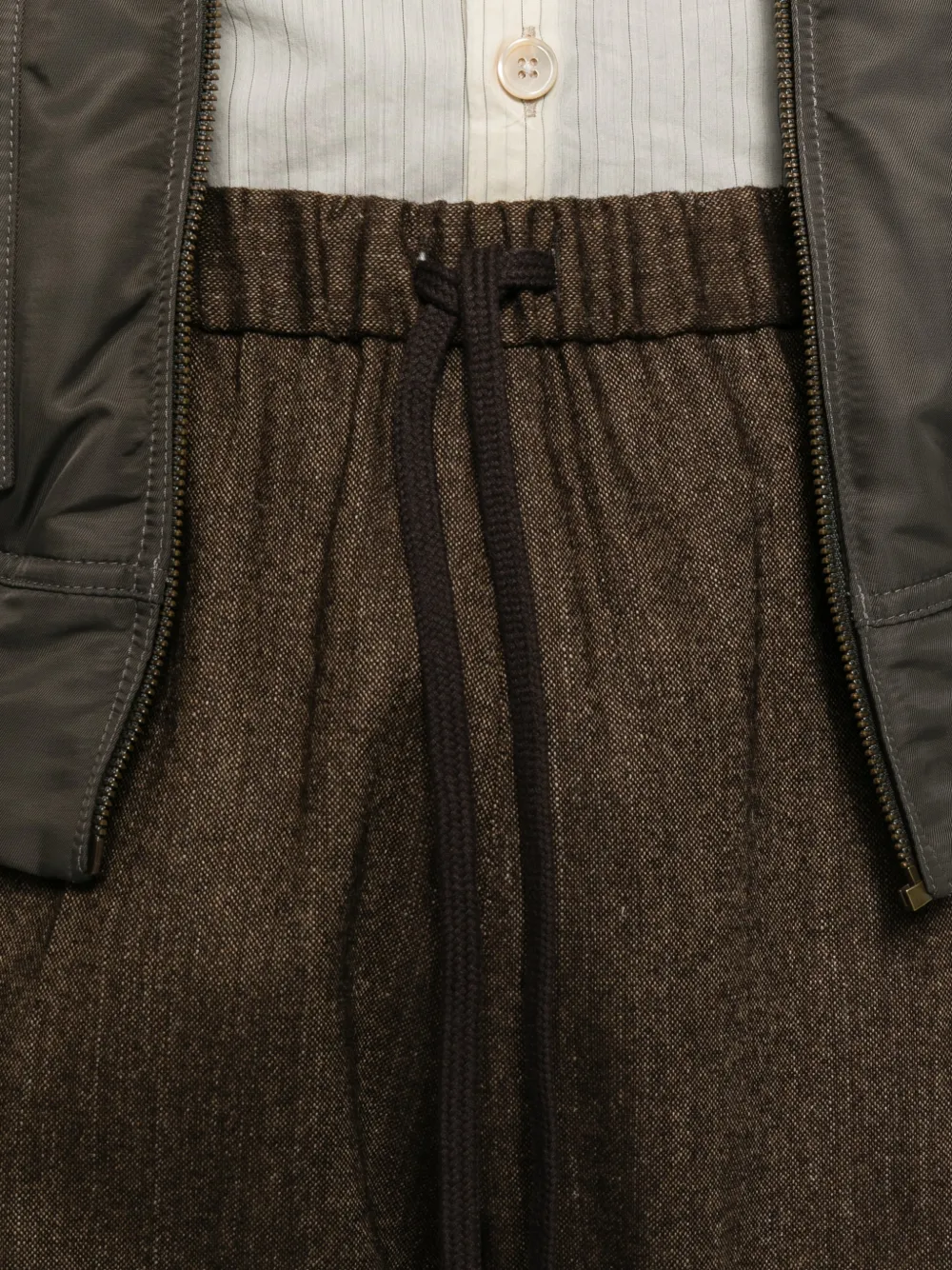 MM6 Maison Margiela Broek met trekkoordtaille Bruin