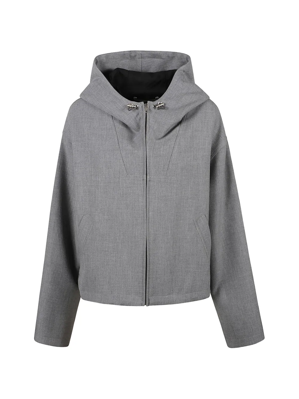 IRO Maureen hooded zip-up cropped jacket - Grigio