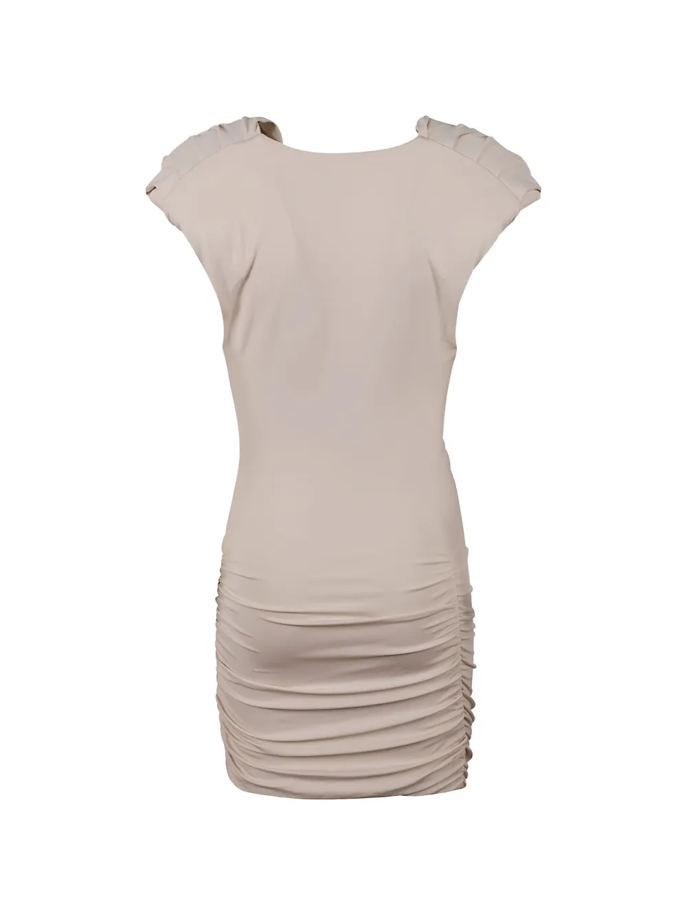 WARDROBE.NYC Draped Cowl-neck Mini Dress in Neutrals, view 2