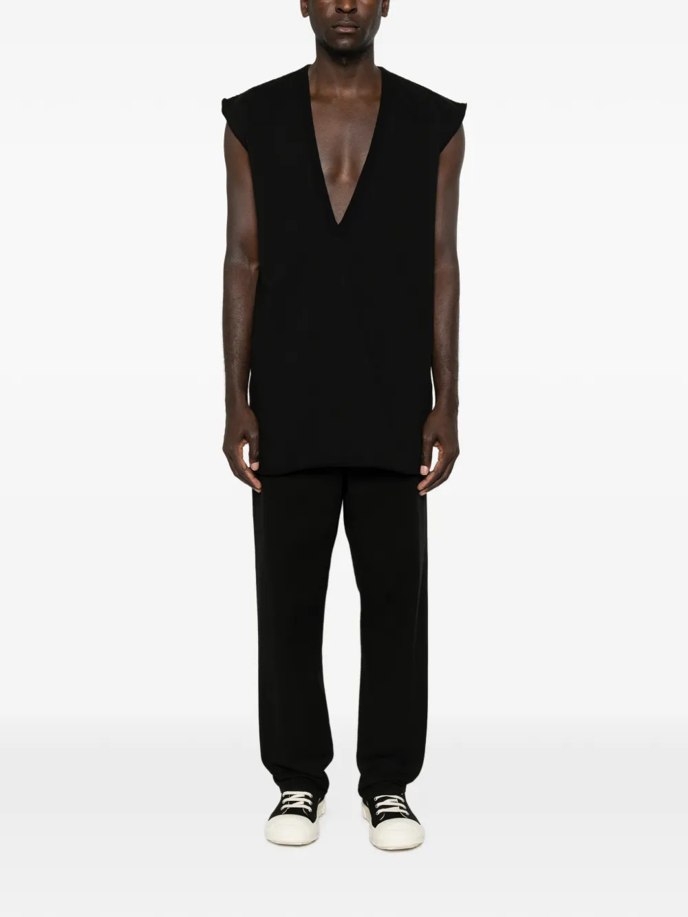 Rick Owens DRKSHDW Mouwloos T-shirt met diepe V-hals Zwart