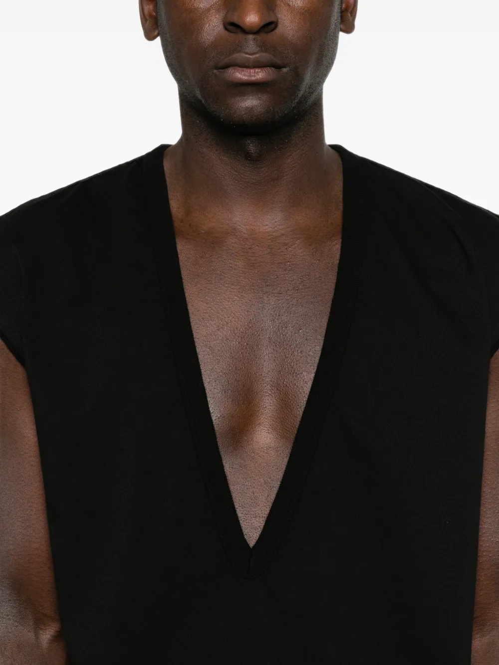 Rick Owens DRKSHDW Mouwloos T-shirt met diepe V-hals Zwart