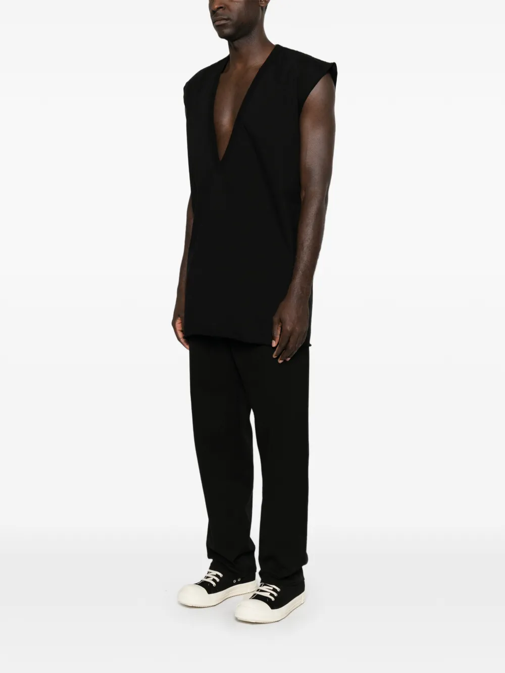 Rick Owens DRKSHDW Mouwloos T-shirt met diepe V-hals Zwart