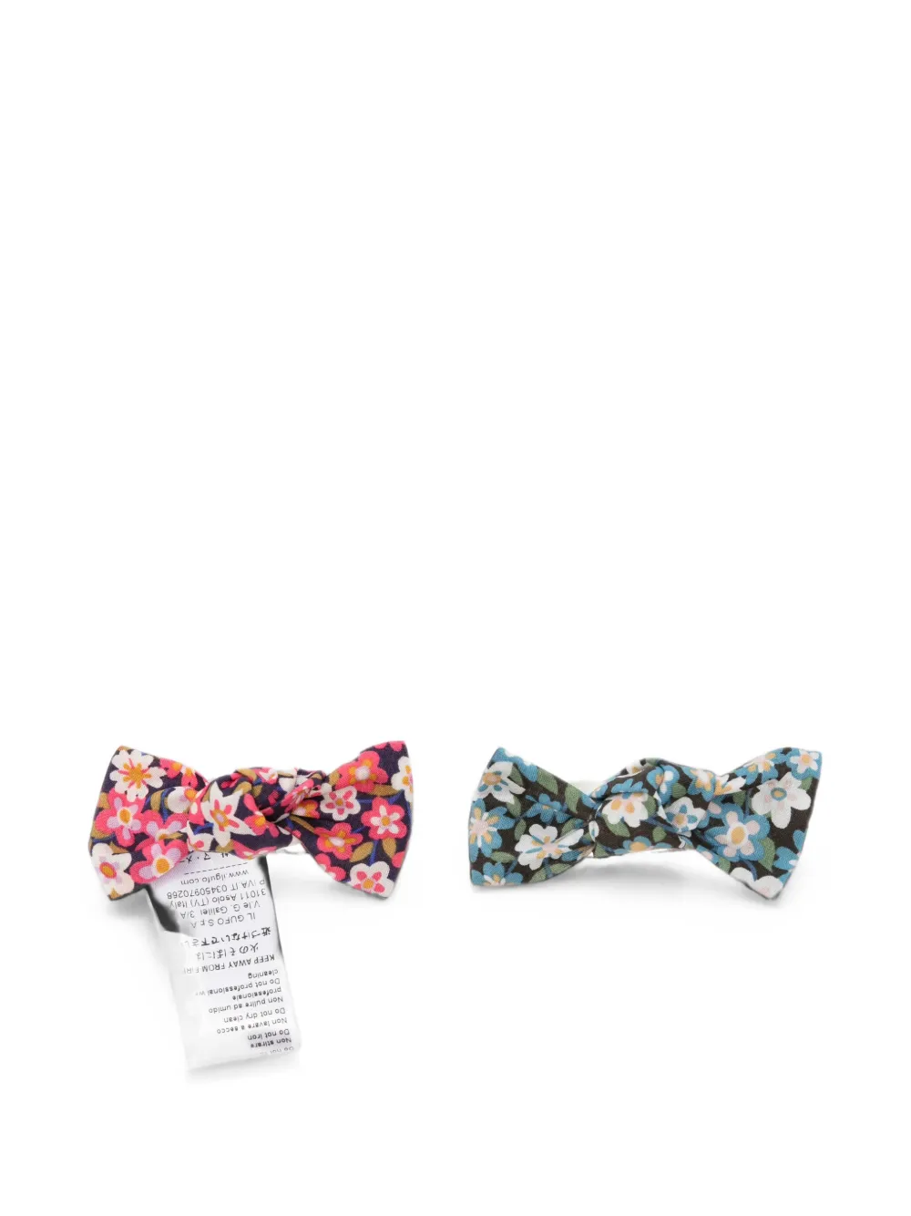 Il Gufo floral-print bow hair clips (set of two) - Nero