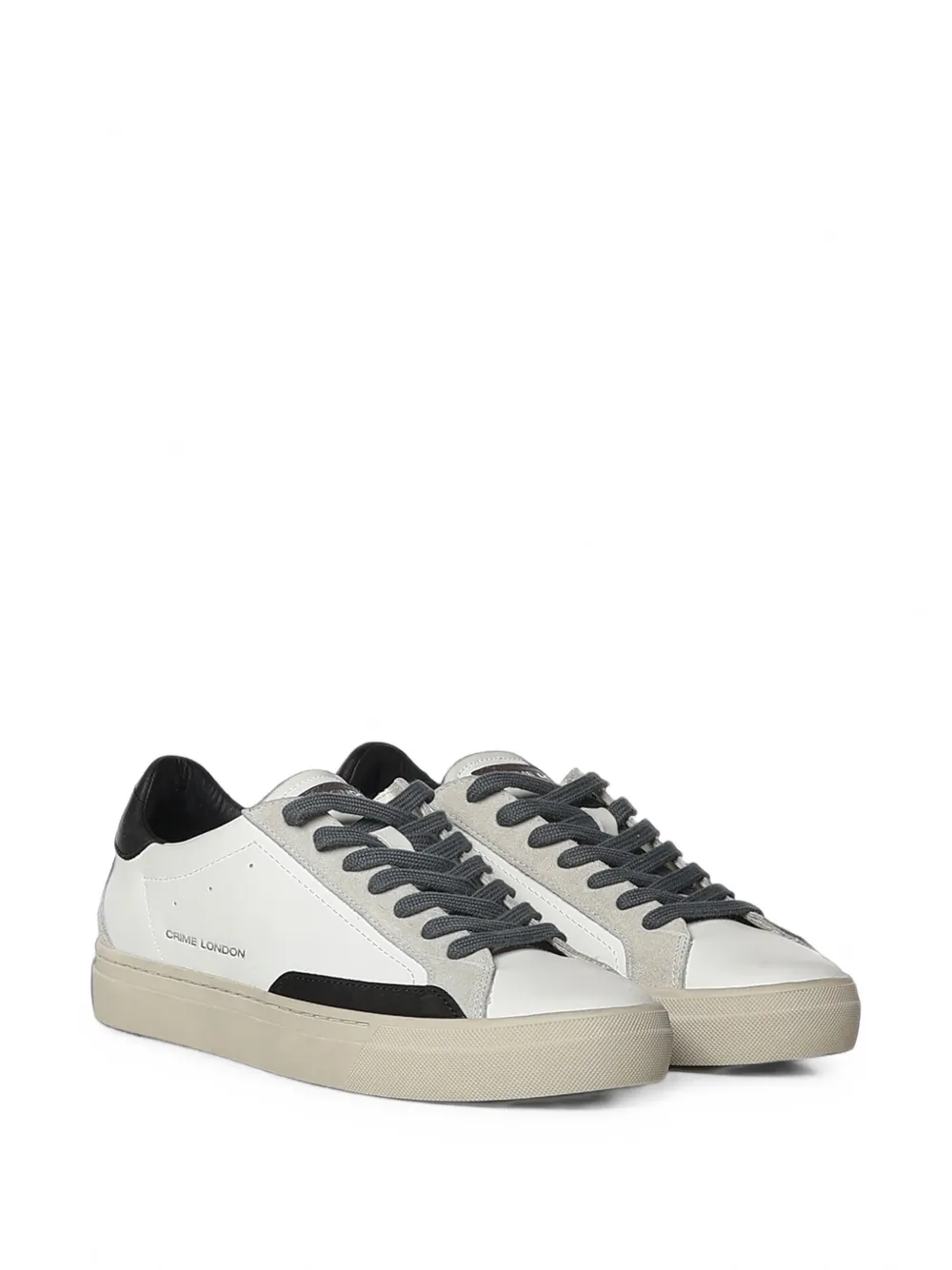 Crime London Essential contrast-panel leather sneakers Wit
